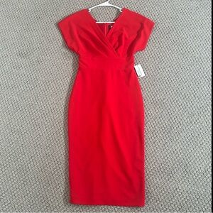 NWT Alexia Admor Naomi Dress Red XS Midi Business Dress Holiday Professional